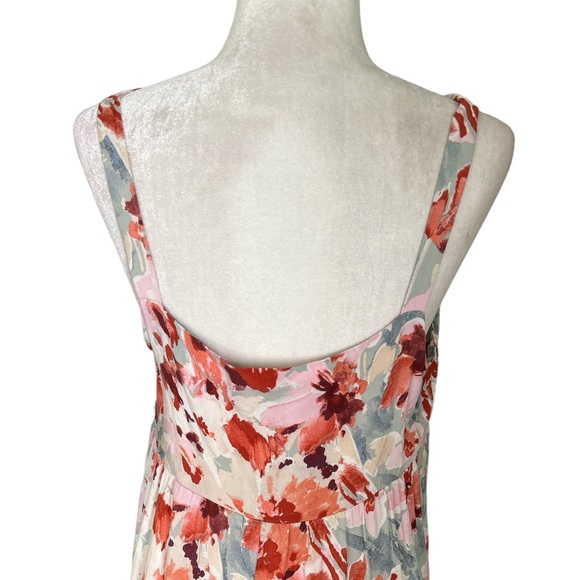 Easel Anthropologie Pastel Pink Floral Tiered Maxi Slip Dress - L - Picture 6 of 10